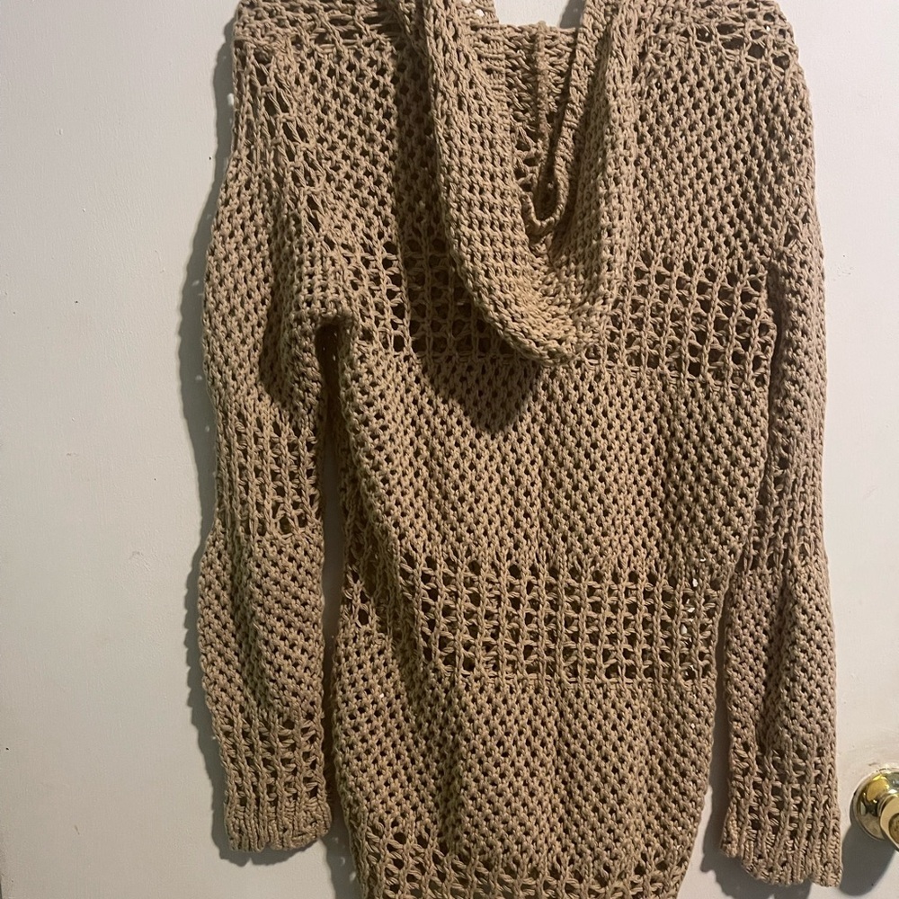 Women's Tan Knit Sweater - Picture 2 of 3
